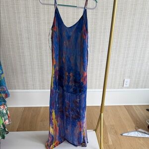 Lulu's Blue and Pink Sleeveless Dress
